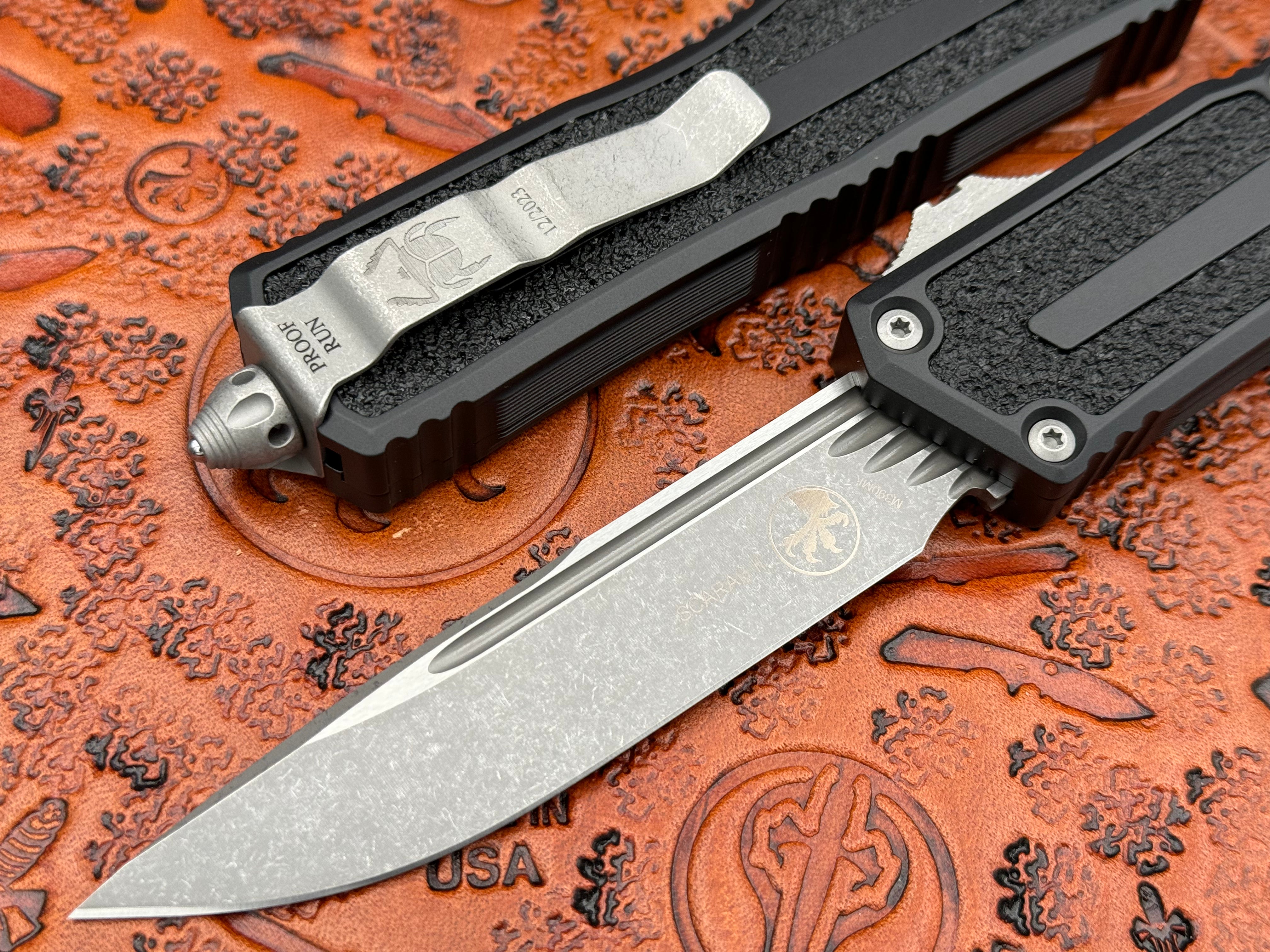 Microtech Scarab II Gen III Single Edge Apocalyptic Standard Proof Run 1278-10AP PR - Tristar Edge