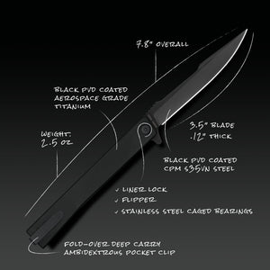 Solstice Black Titanium Harpoon - Tristar Edge