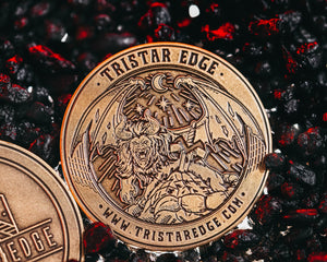 Tristar Edge Antique Brass Finish Challenge Coin - Tristar Edge