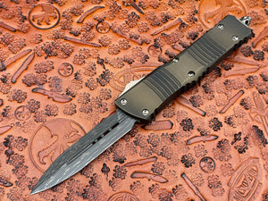 Microtech Combat Troodon Signature Series Double Edge Antique Bronze Damascus 142-16 BZABLPS - Tristar Edge