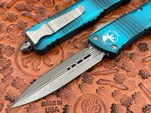 Microtech Combat Troodon Double Edge Weathered Turquoise Apocalyptic Standard 142-10 APWTQ - Tristar Edge