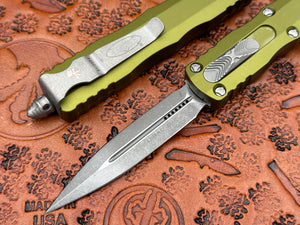 Microtech Dirac OD Green Double Edge Apocalyptic Standard 225-10 APOD - Tristar Edge