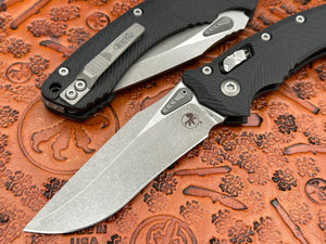 Microtech Knives Amphibian RAM-LOK Fluted G-10 Black Apocalyptic 137RL-10APFLGTBK - Tristar Edge