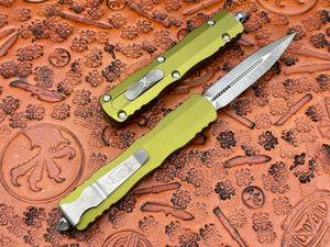 Microtech Dirac OD Green Double Edge Apocalyptic Standard 225-10 APOD - Tristar Edge