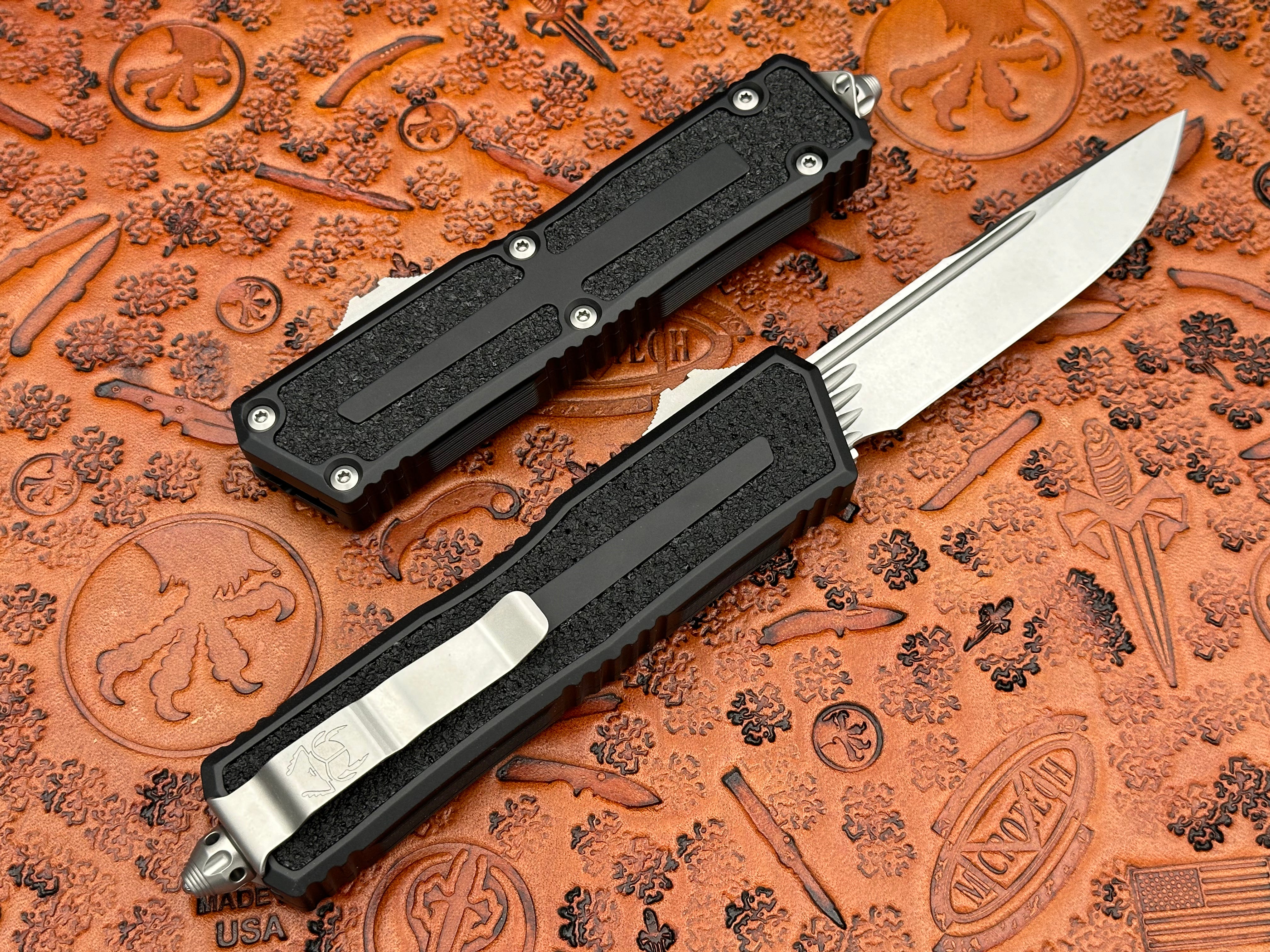 Microtech Scarab II Single Edge Gen III Stonewash Standard 1278-10 - Tristar Edge