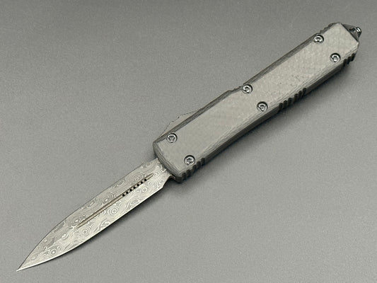 Ultratech D/E Signature Series Carbon Fiber Top Damascus Ringed Hardware 122-16 CFS - Tristar Edge
