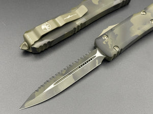 Ultratech D/E Olive Camo Full Serrated 122-3 OCS - Tristar Edge