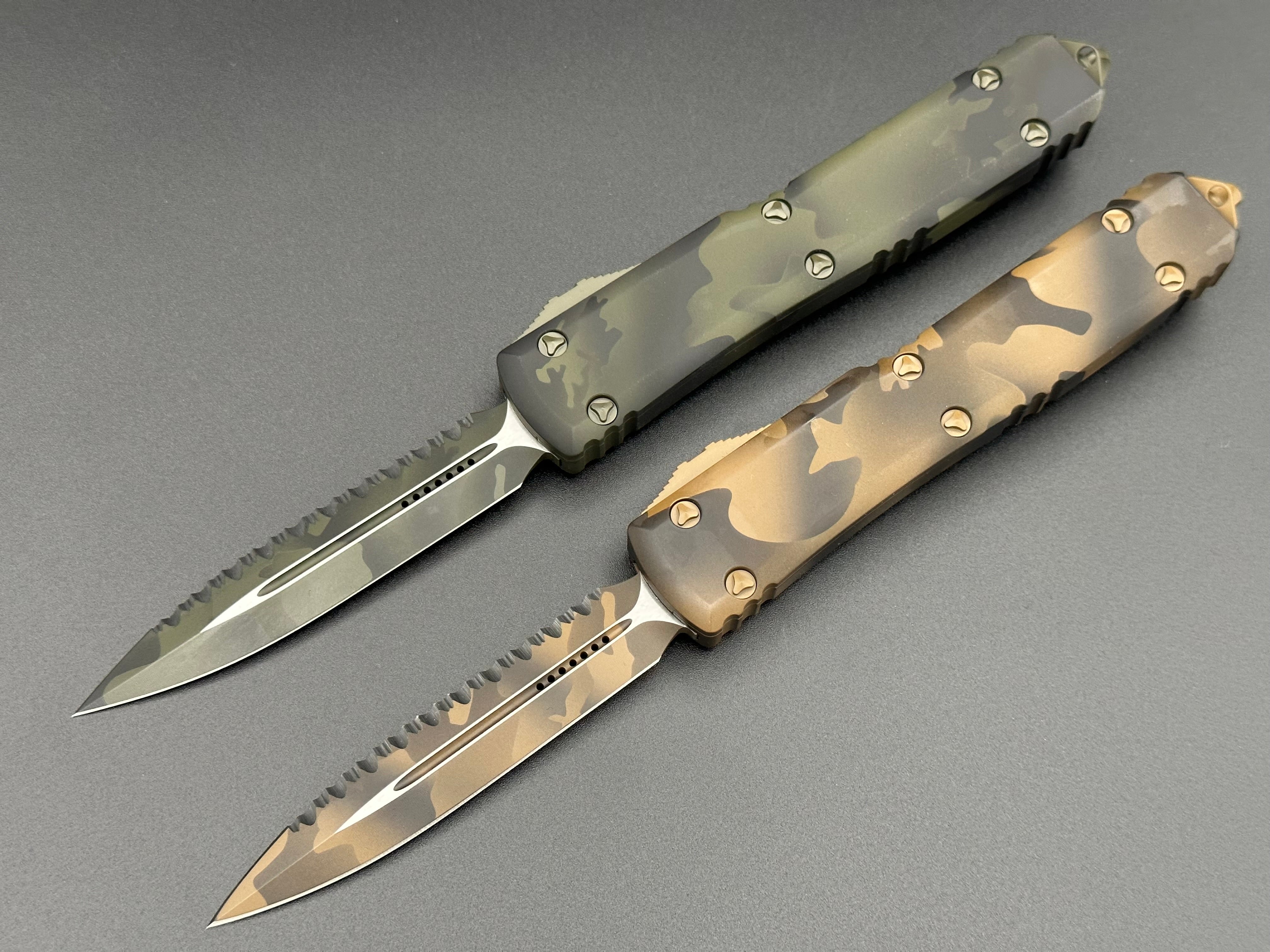 Bundle Deal: Ultratech D/E Olive Camo/Coyote Camoe Full Serrated - Tristar Edge