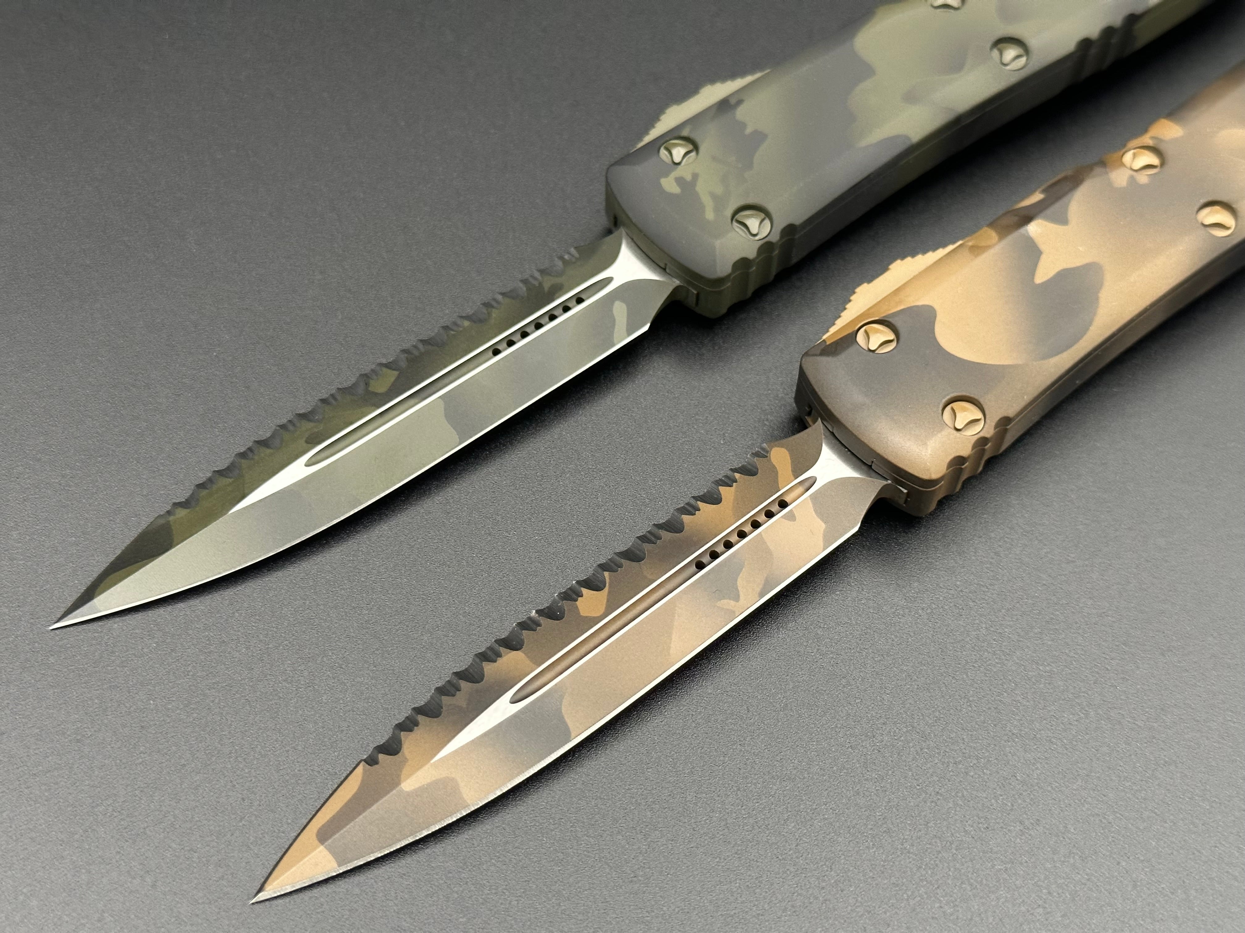 Bundle Deal: Ultratech D/E Olive Camo/Coyote Camoe Full Serrated - Tristar Edge