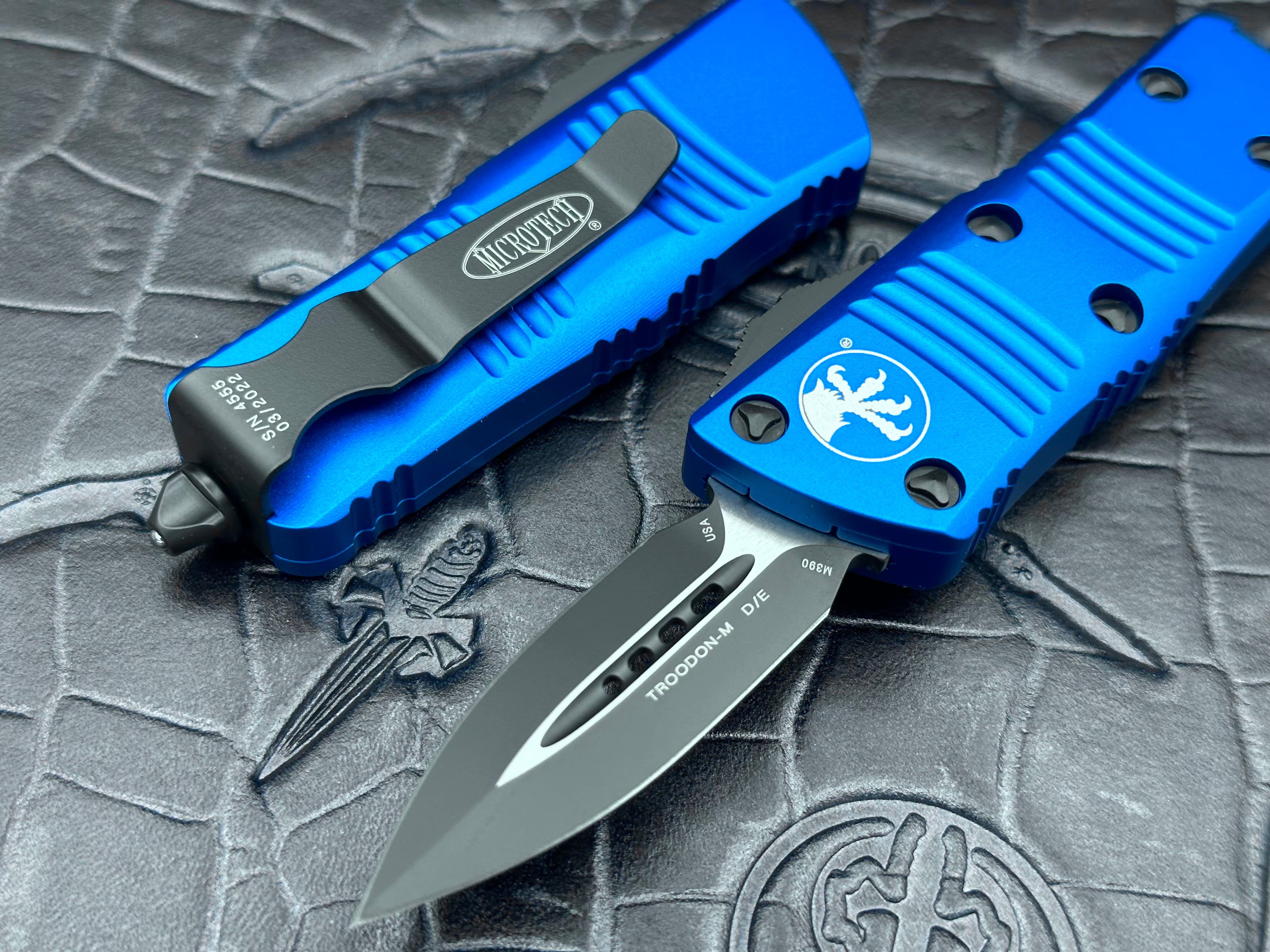 Microtech Mini Troodon D/E - Blue 238-1 BL - Tristar Edge