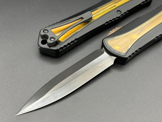Heretic Knives Manticore X Double Edge DLC Ultem Inlay H032-6A-ULTEM - Tristar Edge