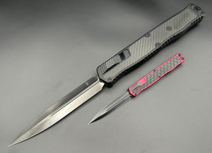 Heretic Knives Giant 2X Cleric 2 DLC Double Edge w/ Carbon Fiber Inlay - Tristar Edge