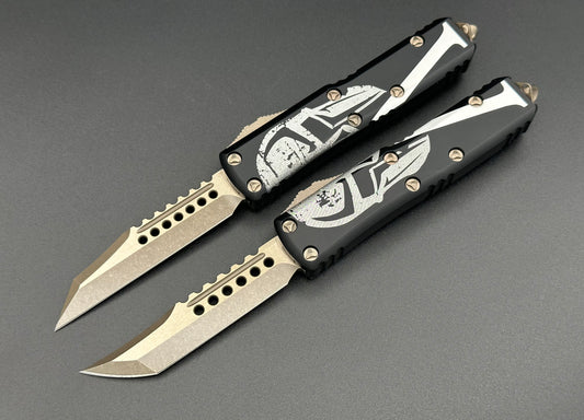Microtech Knives UTX-85 Molon Labe Hellhound & Warhound Bronzed Apocalyptic Set 719-13SETMLS - Tristar Edge