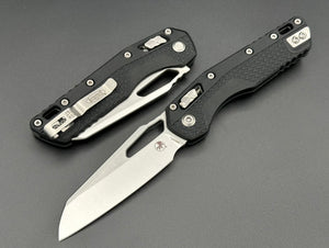 Microtech Knives Single Edge Tricks-Grip Injection Molded Black Stonewash Standard 210T-10 IMBK - Tristar Edge