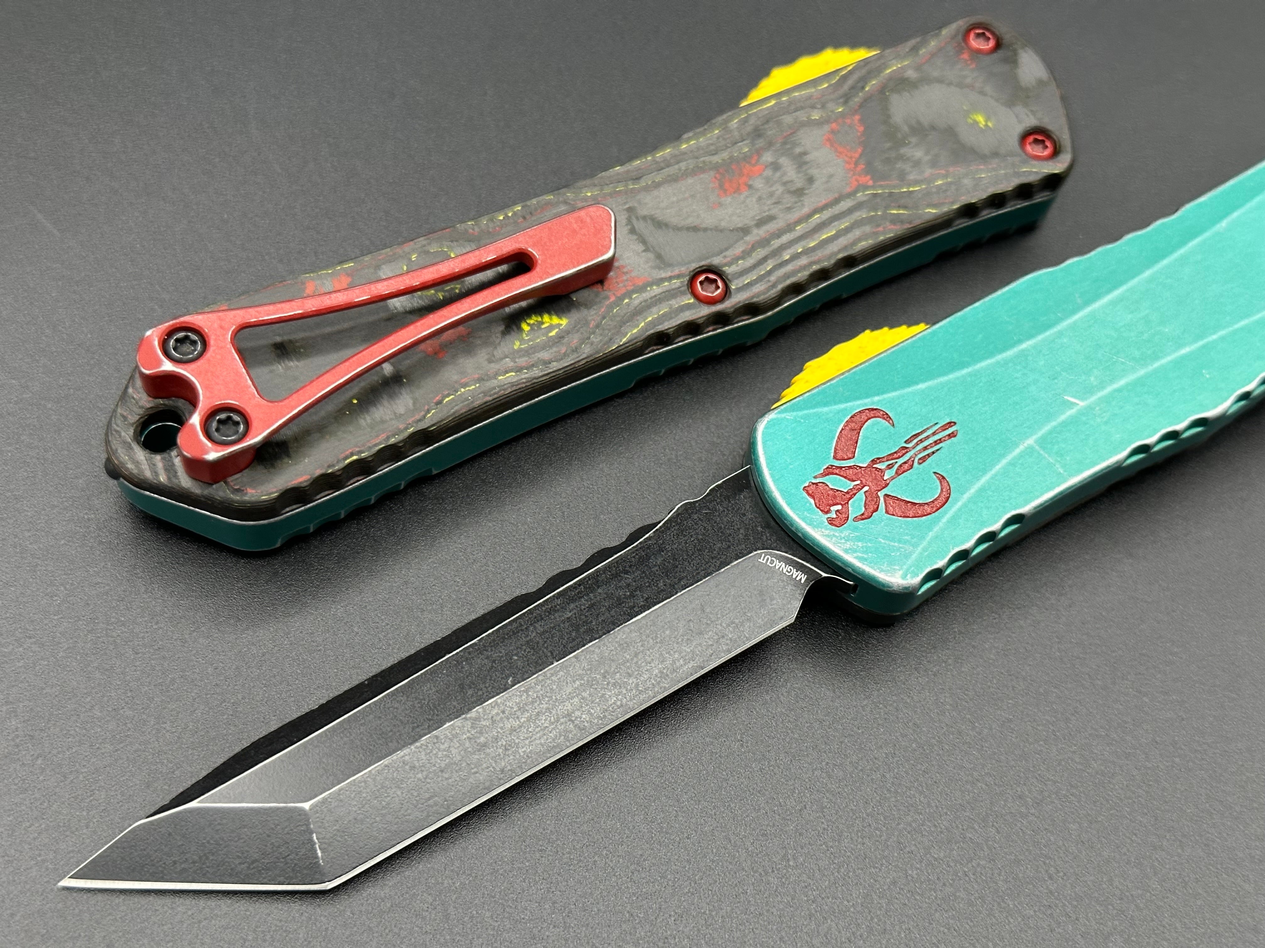 Heretic Knives Manticore E Bounty Hunter Tanto Battle Black Camo Carbon - Tristar Edge