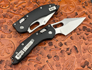 Microtech Knives Stitch RAM-LOK Black Single Edge Fluted Aluminum Stonewash Standard 169RL-10 FL - Tristar Edge