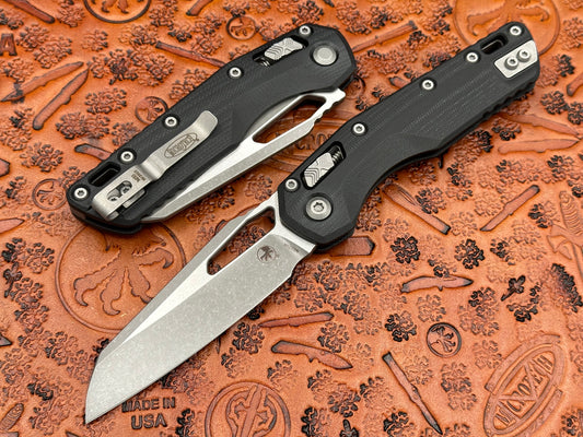 Microtech Knives MSI Single Edge G-10 Black Apocalyptic Standard 210-10APGTBK - Tristar Edge