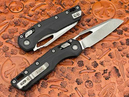 Microtech Knives MSI Single Edge G-10 Black Apocalyptic Standard 210-10APGTBK - Tristar Edge