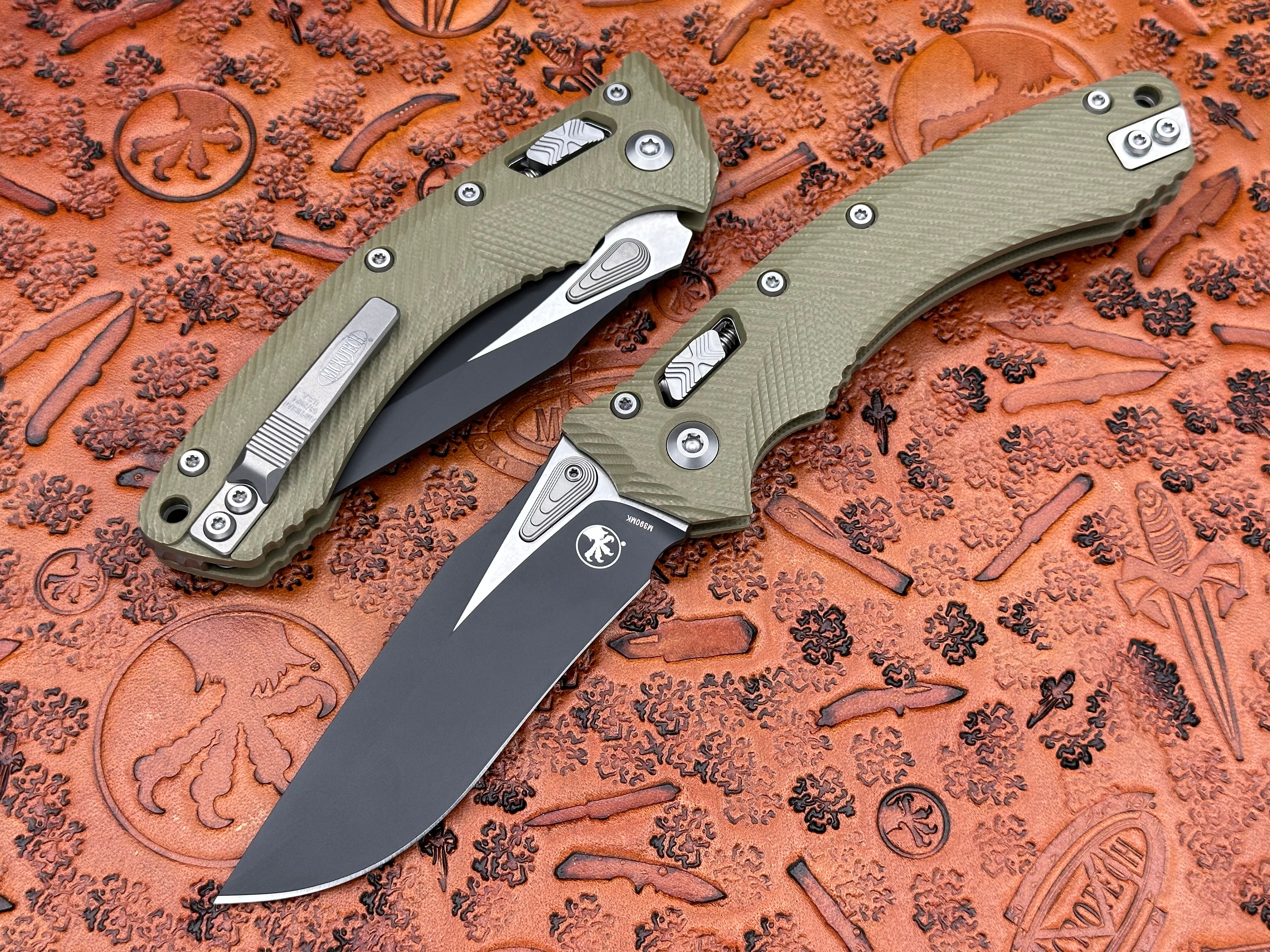 Microtech Amphibian Ram-Lok Single Edge Fluted G-10 OD Green Standard 137RL-1FLGTOD - Tristar Edge