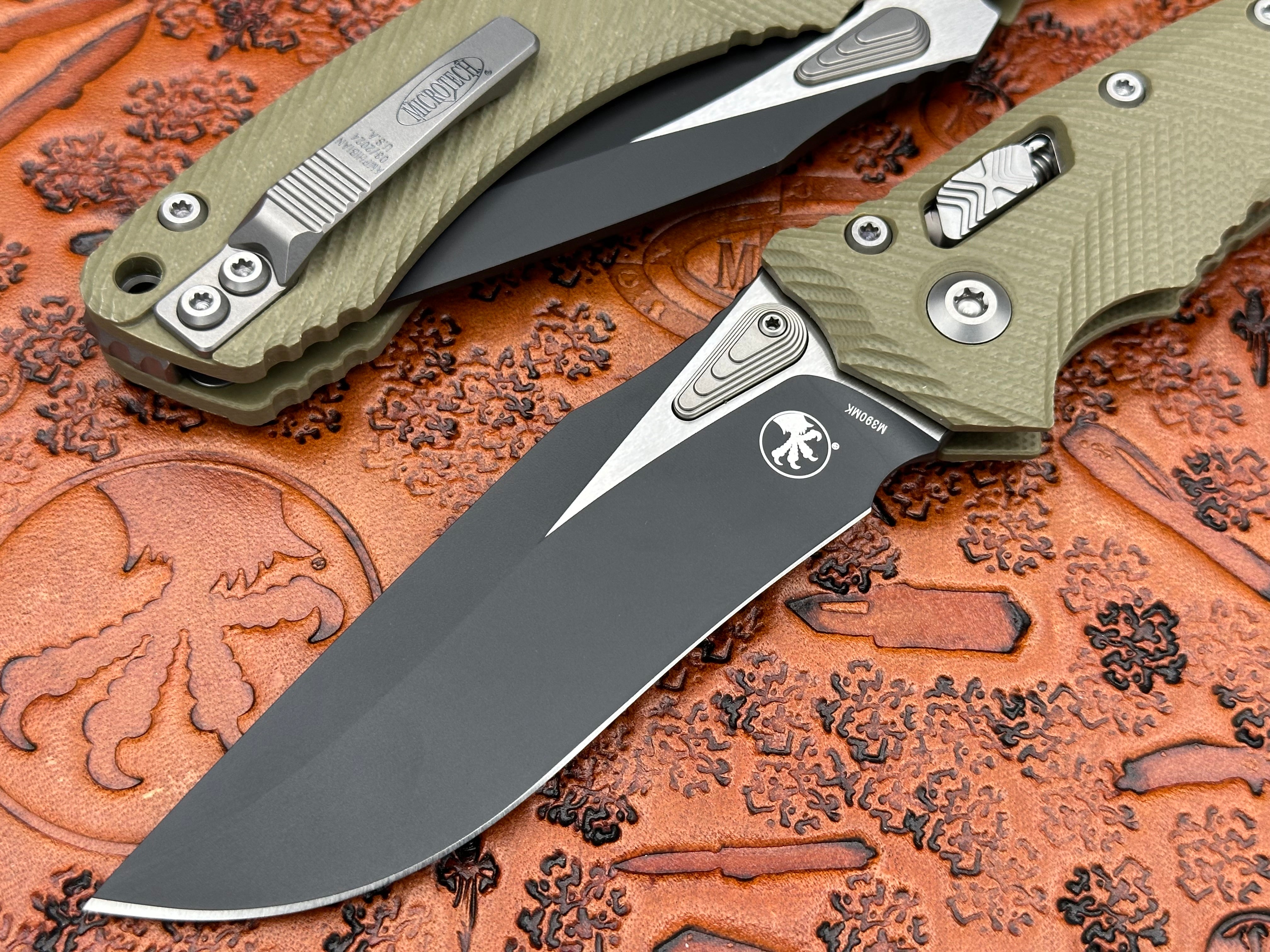 Microtech Amphibian Ram-Lok Single Edge Fluted G-10 OD Green Standard 137RL-1FLGTOD - Tristar Edge