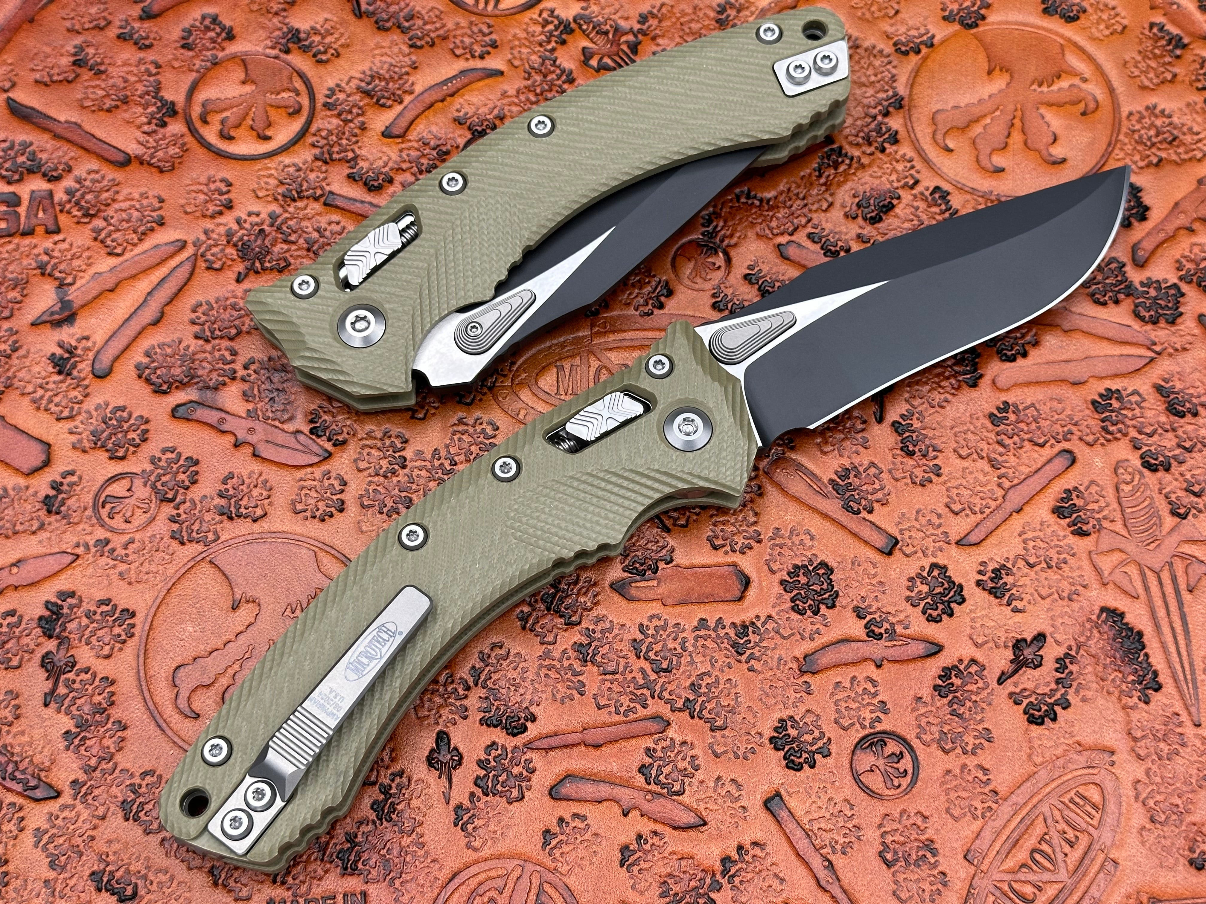 Microtech Amphibian Ram-Lok Single Edge Fluted G-10 OD Green Standard 137RL-1FLGTOD - Tristar Edge