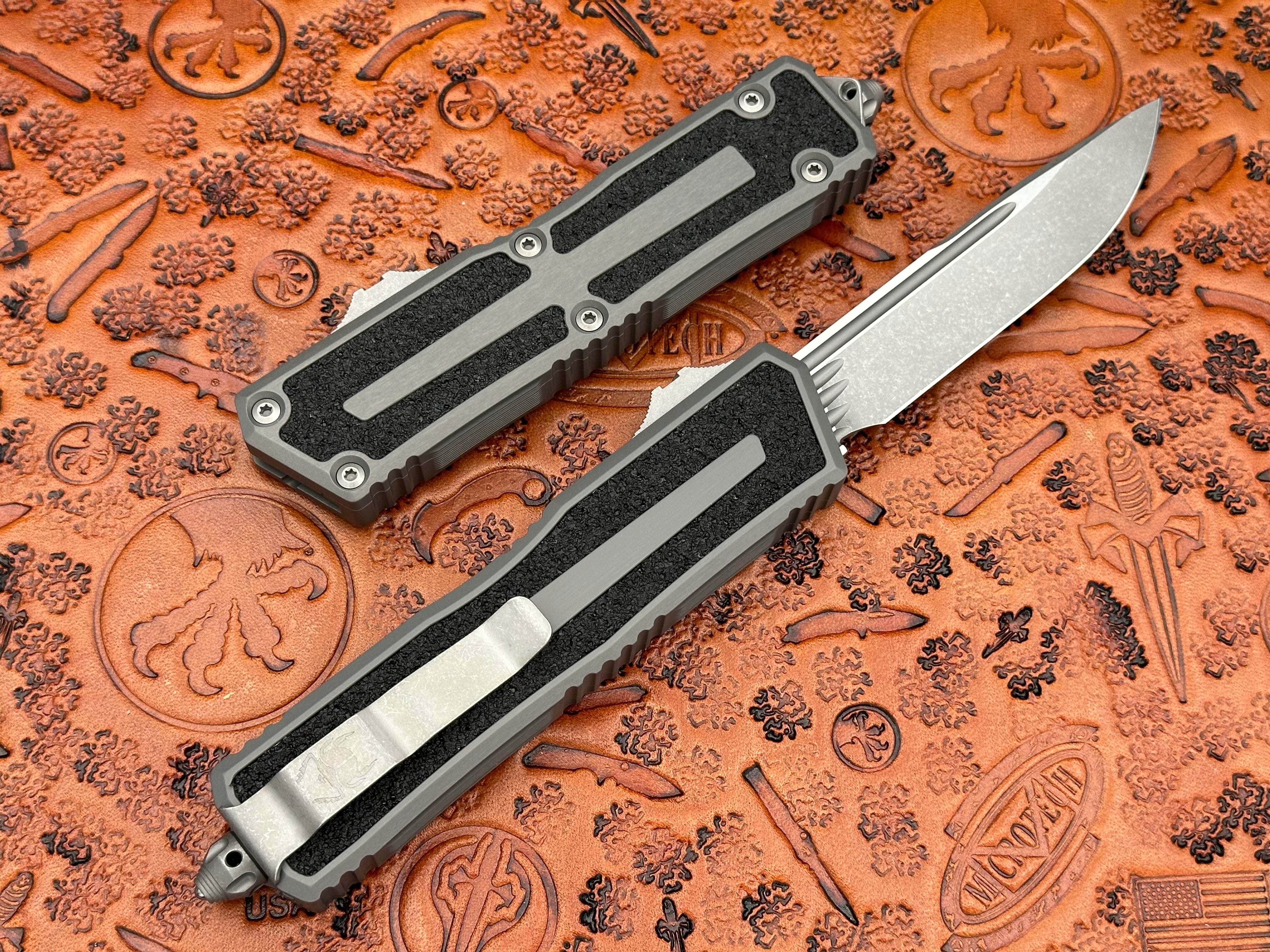 Microtech Scarab II Single Edge Gen III Natural Clear Apocalyptic Standard 1278-10 APNC - Tristar Edge