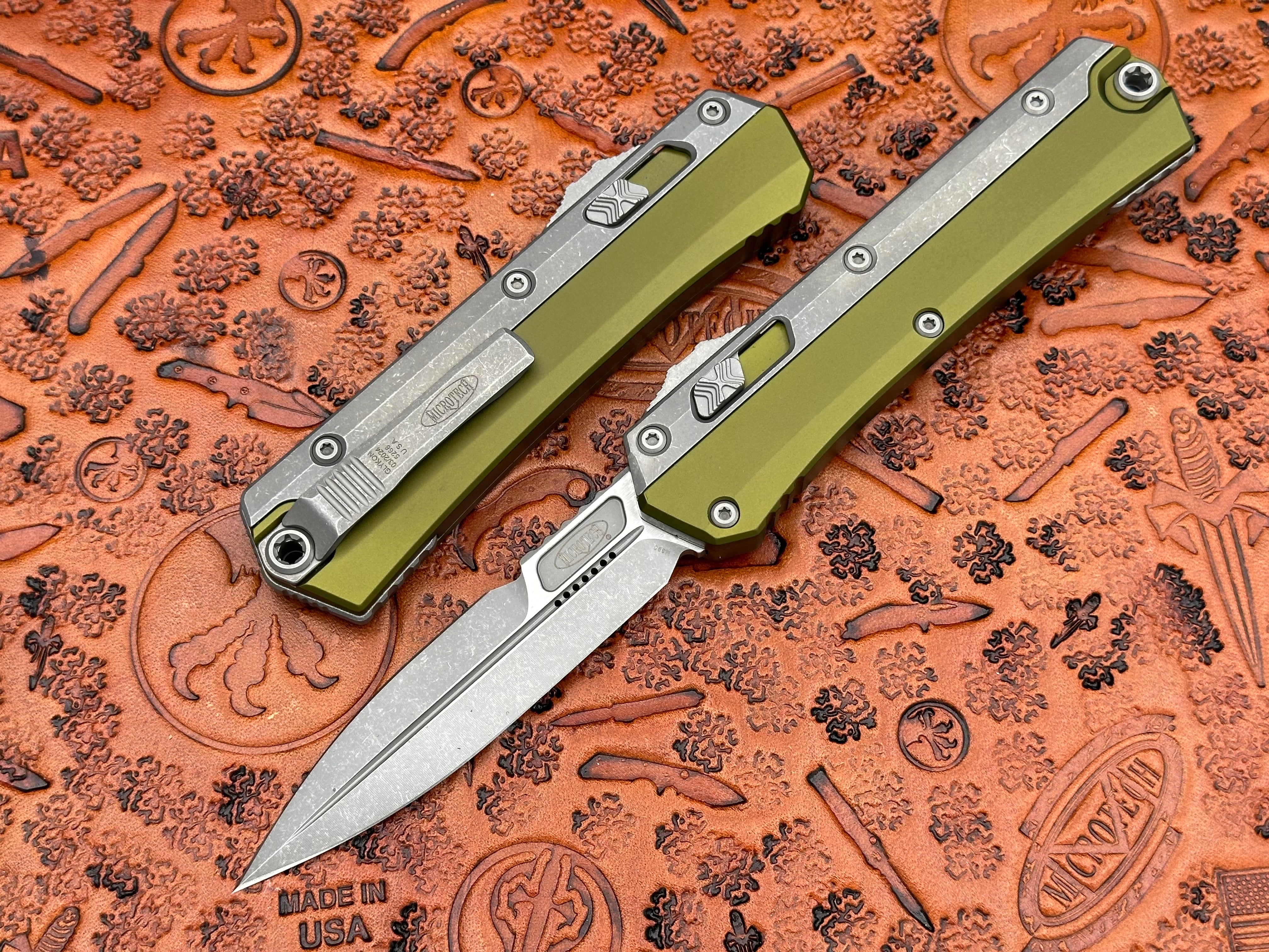 Microtech Knives Glykon OD Green Apocalyptic Standard 184-10 POD - Tristar Edge