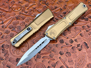 Microtech Combat Troodon Tan Gen III Double Edge Stonewash Standard 1142-10 TA - Tristar Edge