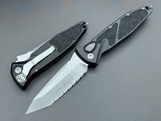 Microtech Knives Socom Elite Auto Tanto Full Serrated Apocalyptic Standard 161A-12 AP - Tristar Edge