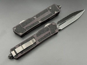 Microtech Knives Scarab II D/E Shadow DLC Full Serrated DLC Hardware 280-3 DLCTSH - Tristar Edge