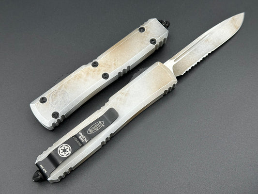 Microtech Knives Ultratech Single Edge Part Serrated Sand Trooper 121-2SAD - Tristar Edge