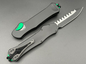 Heretic Knives Hydra V3 Single Edge Two Tone Green Accents H007-10A-BLK/GRN - Tristar Edge