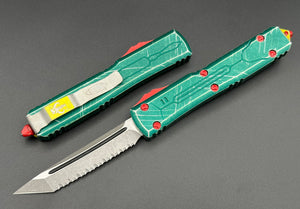 Microtech Knives Ultratech T/E Bounty Hunter Apocalyptic Full Serrated 123-12 BH - Tristar Edge
