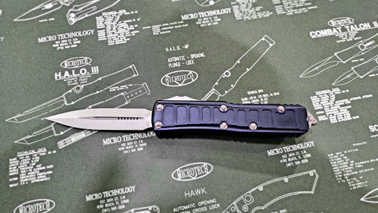 Microtech UTX-85 II Stepside OTF Automatic Knife Black 3" Dagger Bronze 232II-13 - Tristar Edge