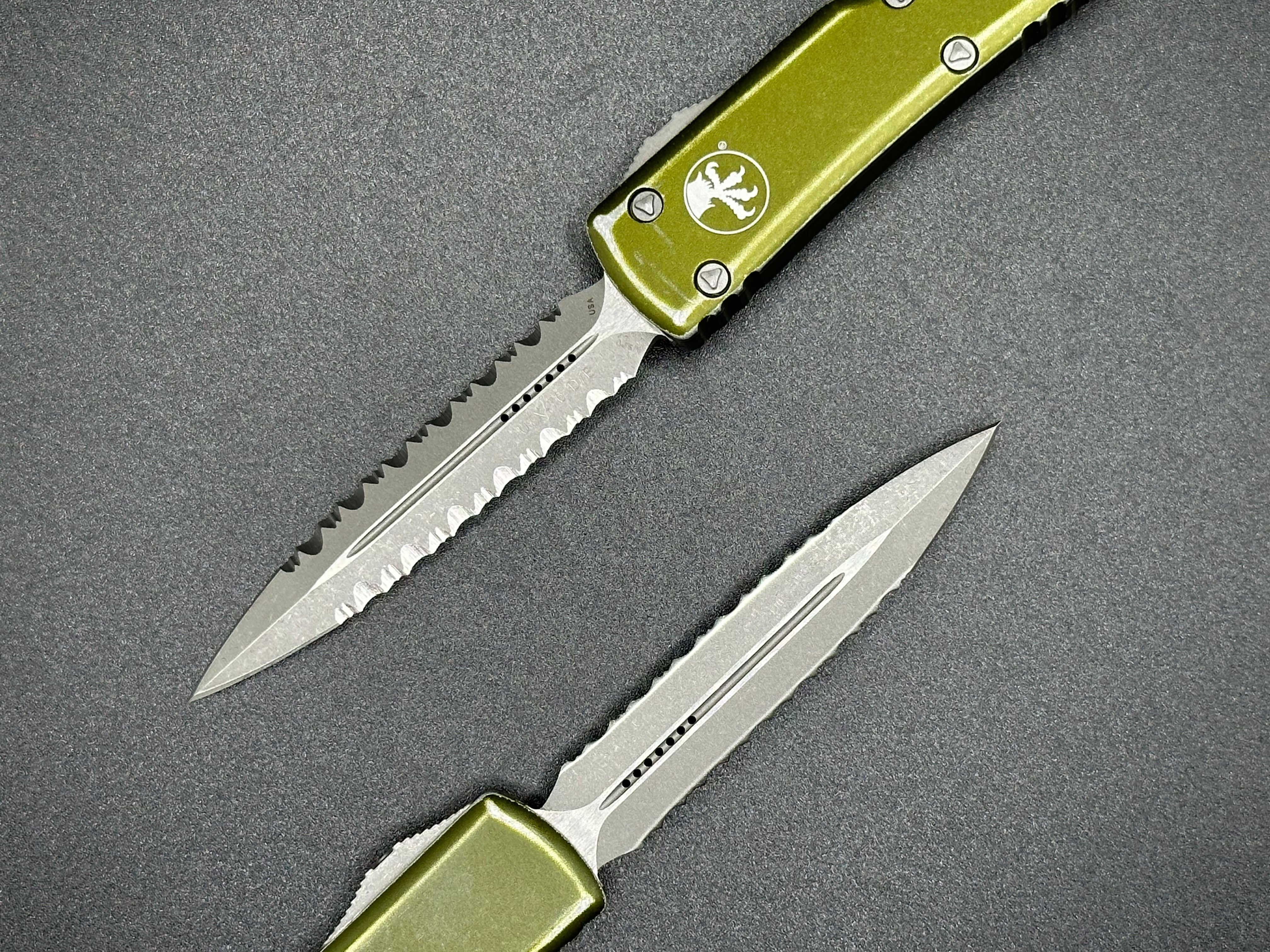 UTX-70 Double Edge Double Full Serrated Apocalyptic Distressed OD Green 147-D12DOD - Tristar Edge