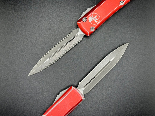 ULTRATECH D/E STONEWASH DOUBLE FULL SERR DISTRESSED RED 122-D12DRD - Tristar Edge