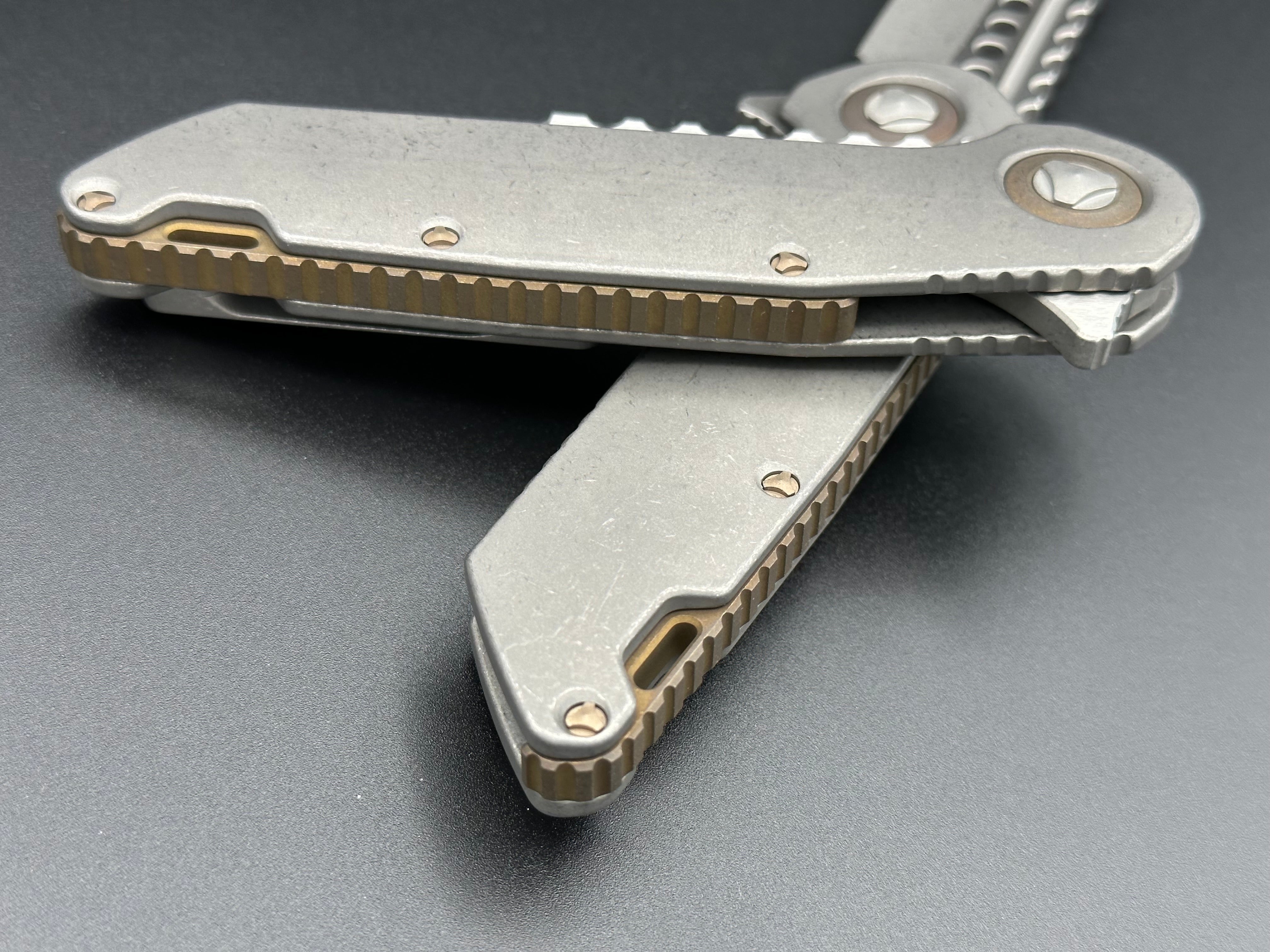 Warhound Two-Tone Apocalyptic Finish Apocalyptic Titanium W/ Bronze Titanium Accents & Bronzed Hardware - Tristar Edge