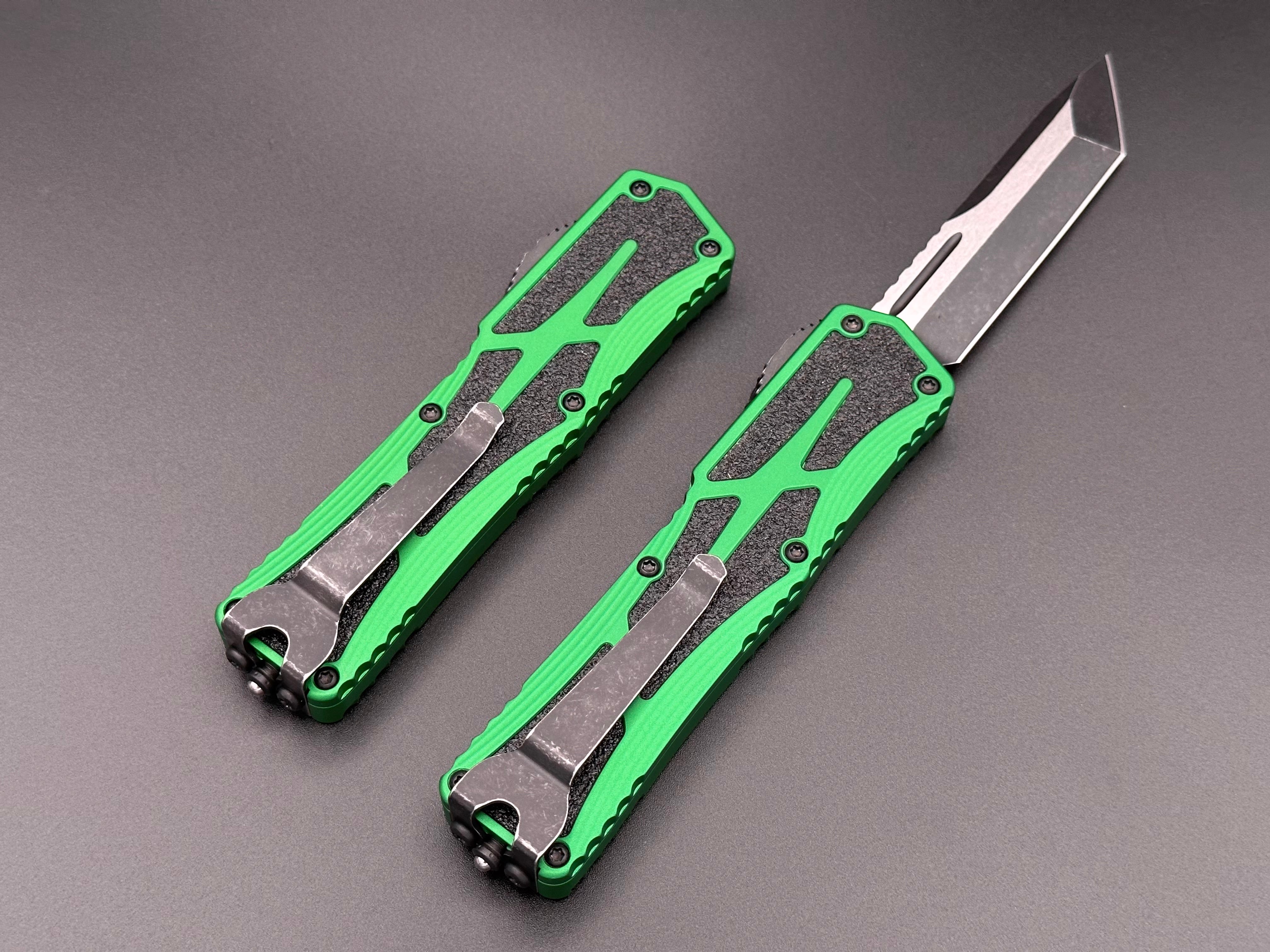 Colossus Tanto Two Tone Battle Black Green H040-14A-GRN - Tristar Edge