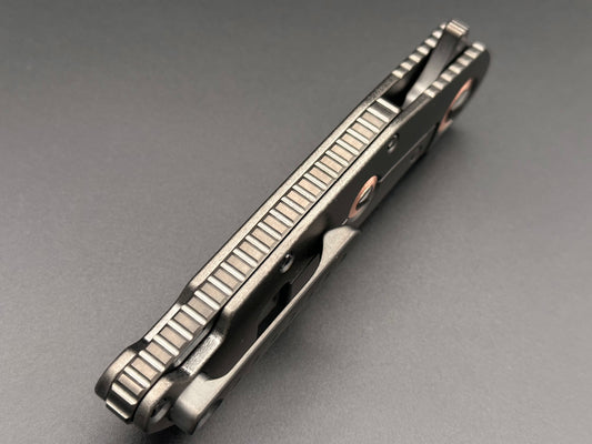Marfione Custom Warhound DLC Diamond Wash Finish, DLC Stonewash 6AL4V Titanium - Tristar Edge
