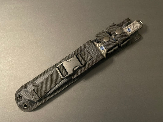 Nephilim DLC Double Edge, Carbon Fiber Scales, Blue Ti Hardware - Tristar Edge