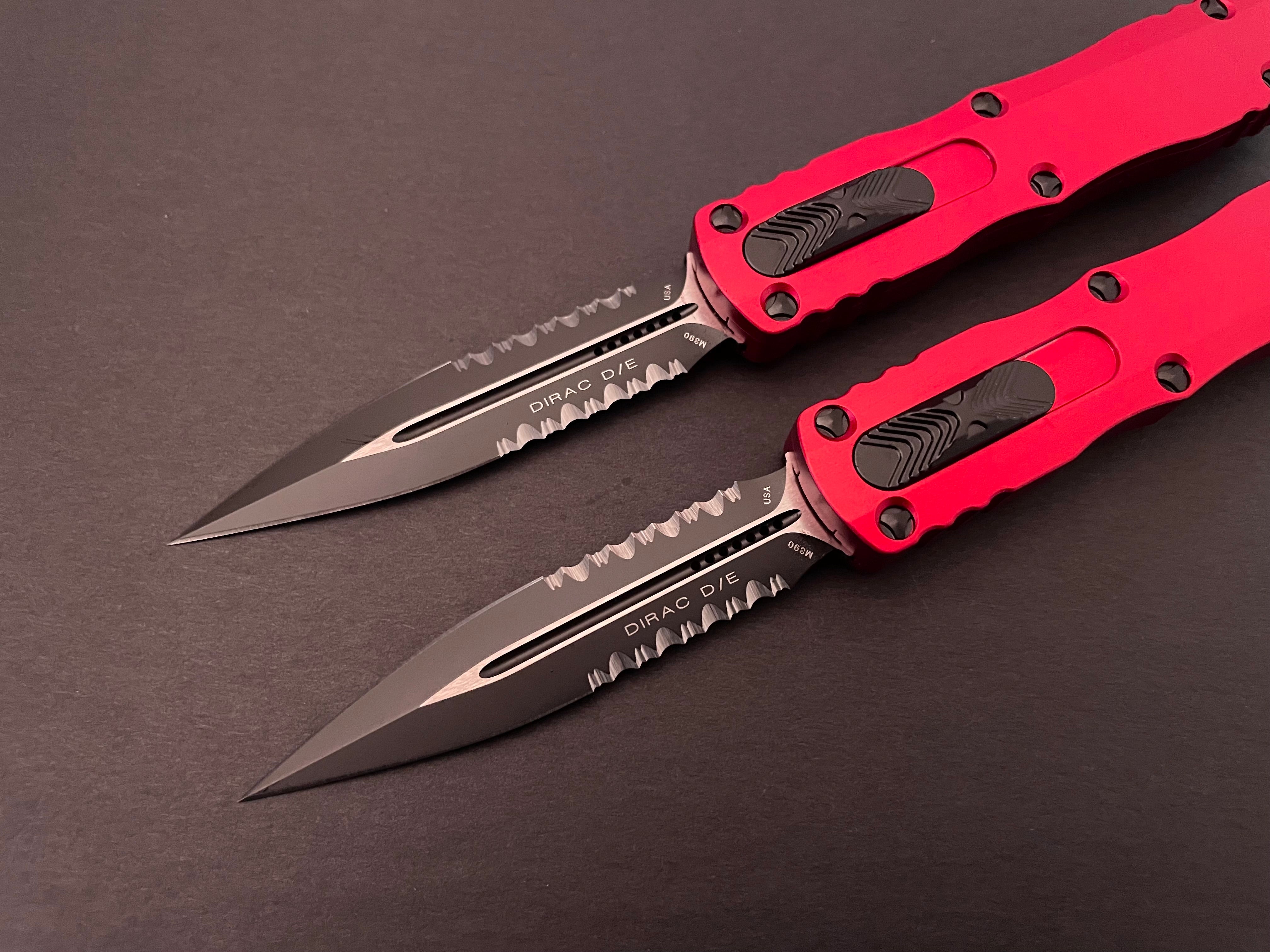Dirac D/E Red Partial Serrated 225-2 RD - Tristar Edge
