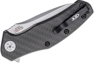 Zero Tolerance 0770CF Assisted Flipper 3.25" S35VN Stonewash Blade, Carbon Fiber Handles - Tristar Edge