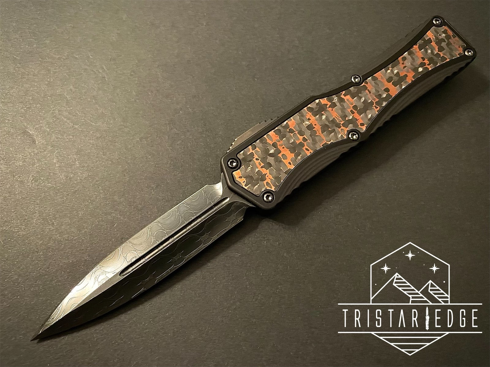 Colossus Black ANO Handle W/Fat Carbon Snakeskin HG Vegas Forge DLC Razor Wire Double Edge - Tristar Edge