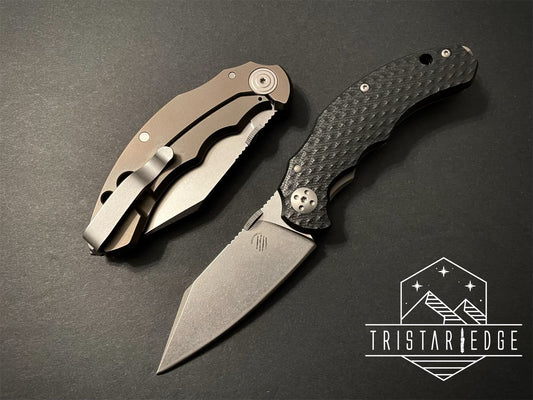 Bastinelli Knives D.Vil Mini Dragotac Folding Knife Black and Bronze - Tristar Edge