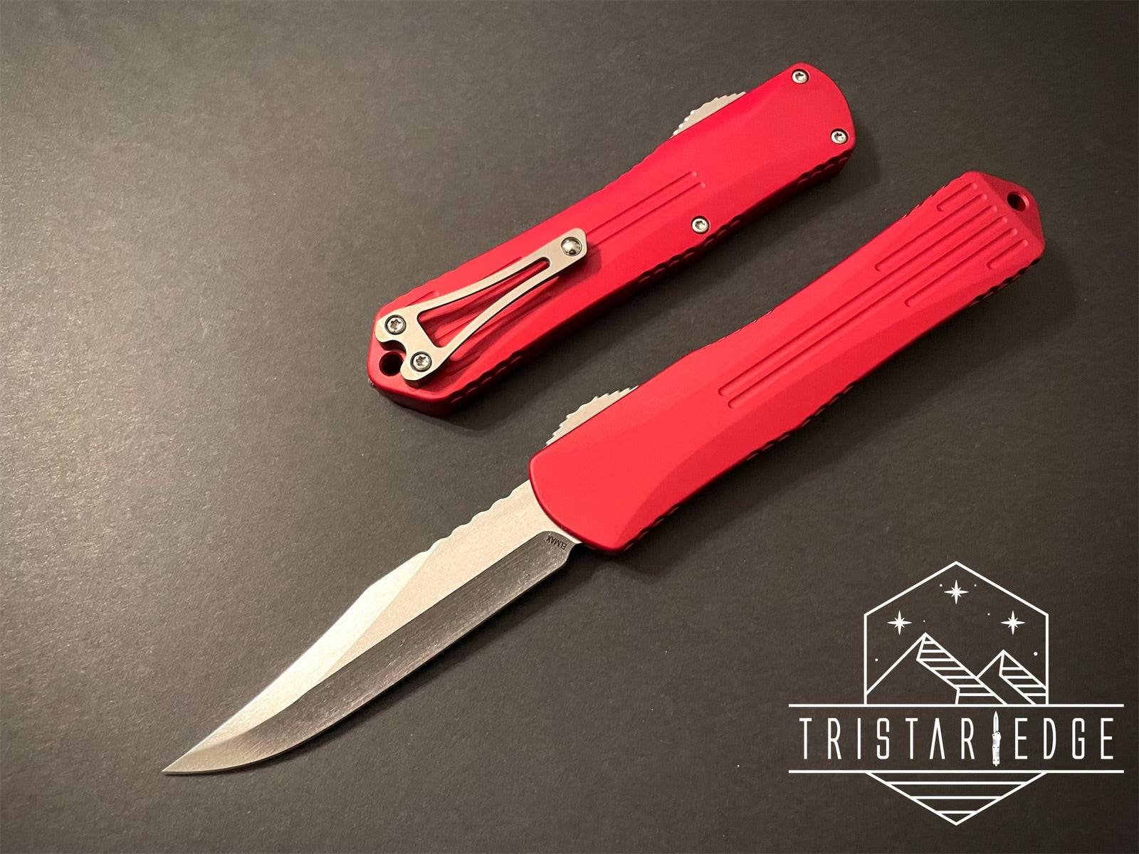 Manticore X Bowie Stonewash Red H030B-2A-RED - Tristar Edge